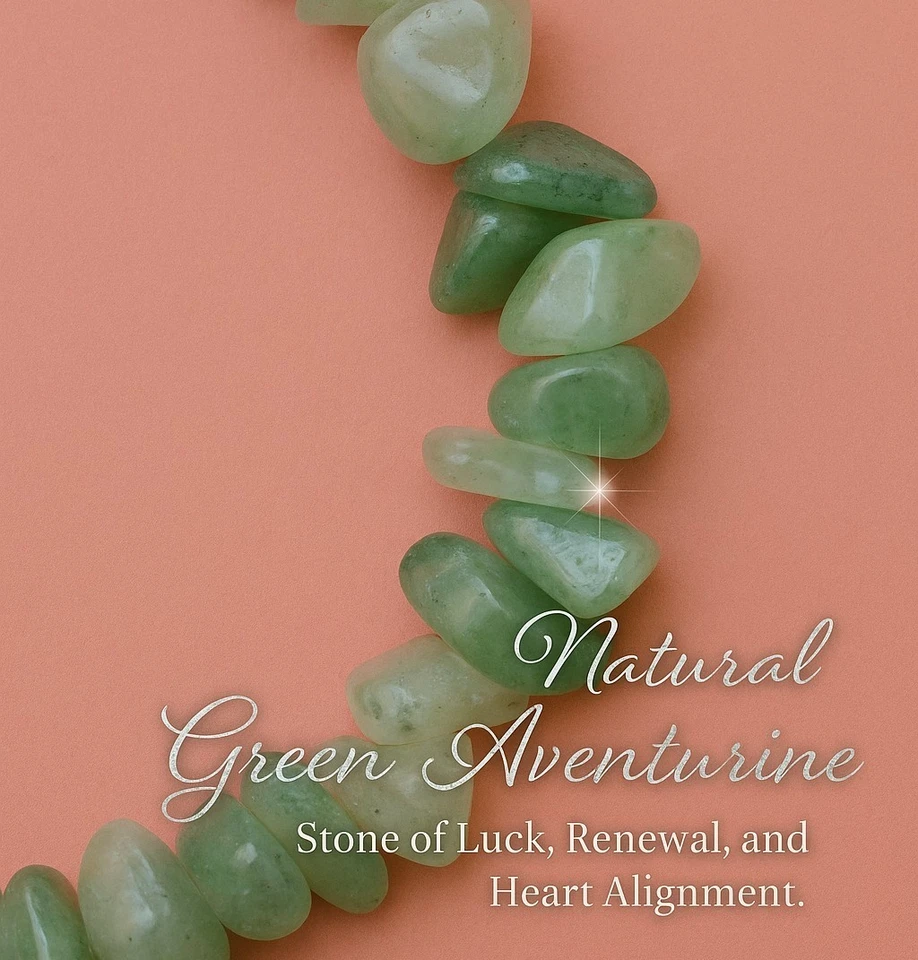 Green Aventurine Chip Stone Crystal Bracelet, Stainless Steel - Image 3 of 4