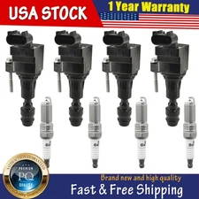 4X Ignition Coil and Iridium Spark Plugs for Buick GMC Chevrolet Pontiac 2.4L