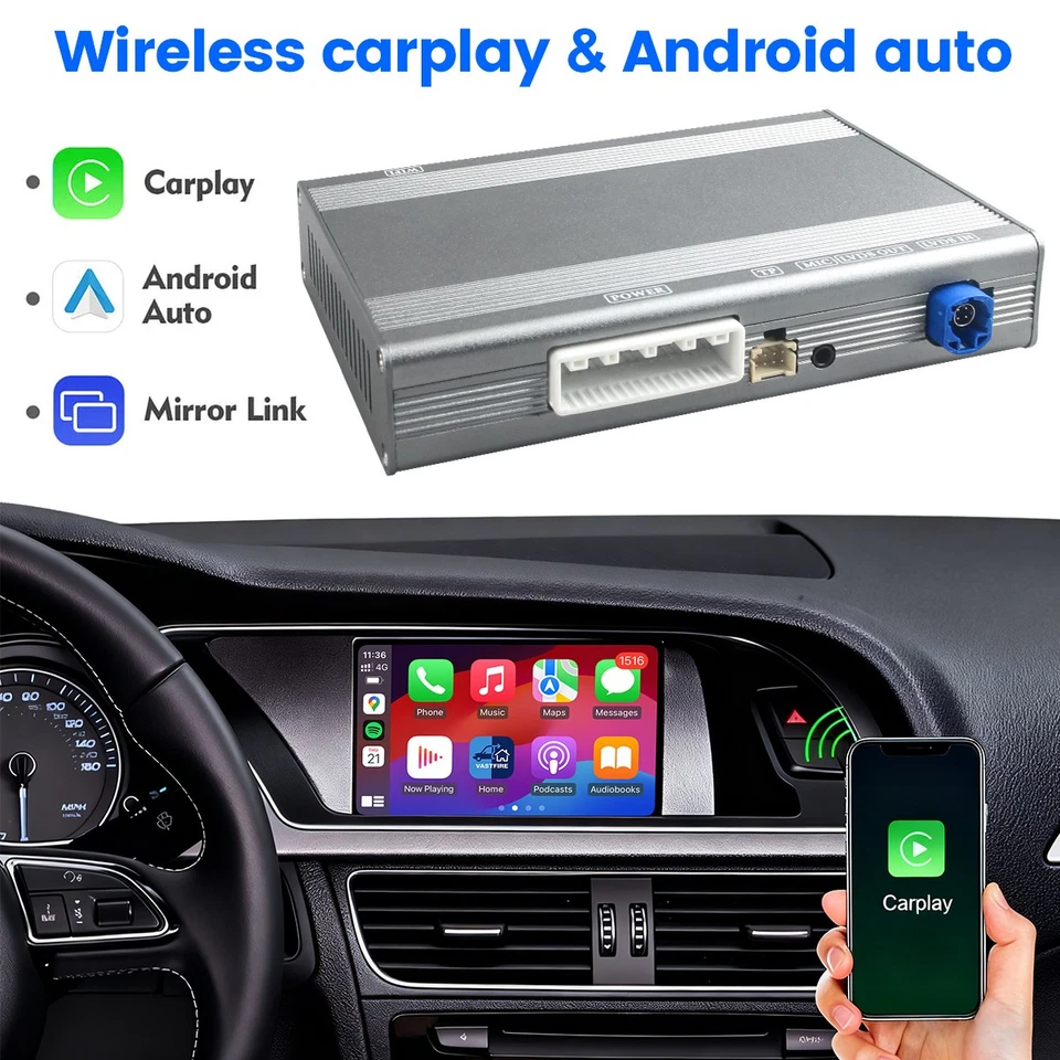 Wireless Carplay Android Auto Navigation Retrofit For Audi A4 A5 2G MMI System - Image 4 of 4