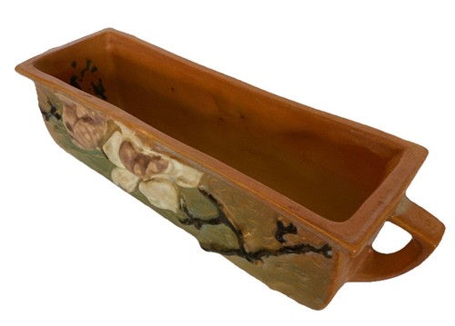 Roseville Magnolia Window Box Planter Orange Art Pottery 389-8" Vintage 1940’s - Picture 12 of 19