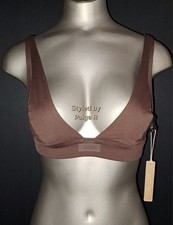   NWT SKIMS Recycled Swim Plunge Bikini Swimsuit Top Brown COCOA S