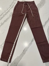 PAIGE Men’s Drawstring Casual Maroon Red Casual Stretch Jogger Pants Size 28 
