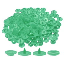 400 Set Plastic Snaps T5 Round Resin No-Sew Button Fasteners Kit, Light Green
