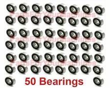 50 FIFTY BALL BEARINGS, 1616 2RS, 1/2" ID x 1-1/8" OD x 3/8"
