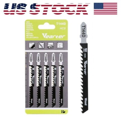 5PCS T-Shank Assorted HCS Jig Saw Blades T144D Set For Woodworking Cutting Blade