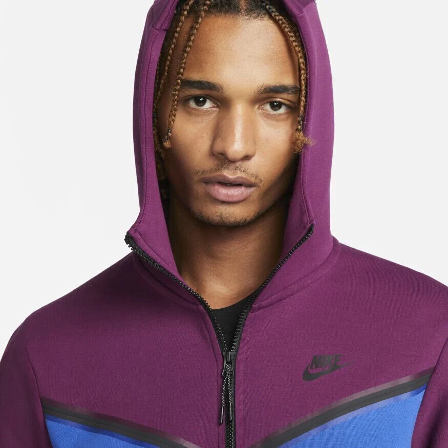 Nike Sportswear Tech Fleece Full Zip Hoodie Sangria Blue