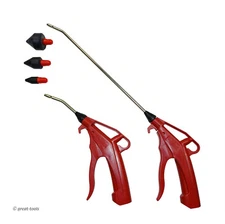 BLOW GUN SET: 2-pc pistol grip air blow guns with rubber tips – automotive tools