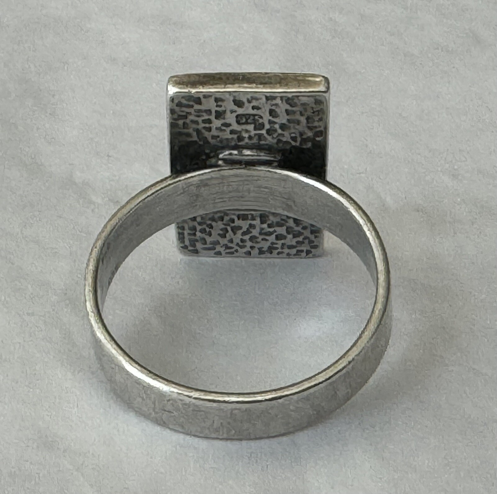 Large Rectangular Green Gem Face 925 Estate Sale … - image 8