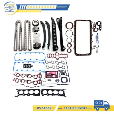 For 98 Ford E-150 Econoline Club Wagon 5.4L V8 Full Gasket Set Timing Chain Kit