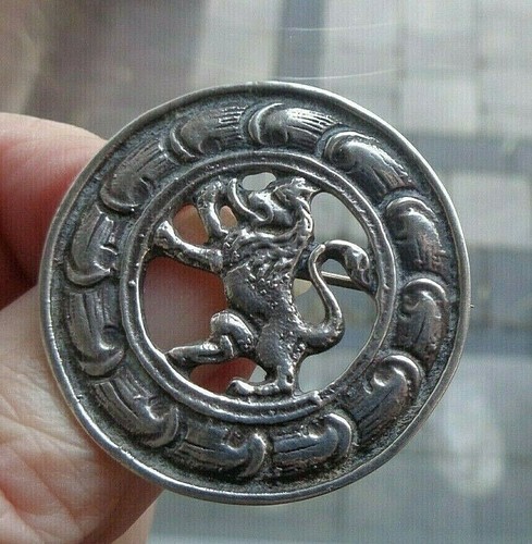 Retro Sterlingsilber Iona Brosche H/M 1946/47 Chester - Schottische Wilder Löwe - Bild 5 von 8