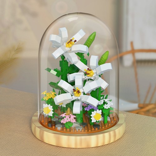 Building Bricks with Transparent Cover Entertainment Cute Pot Plants Building