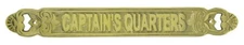 Polished Brass Door Plaque Nautical Beach House Sailor Boat Captain's Quarters
