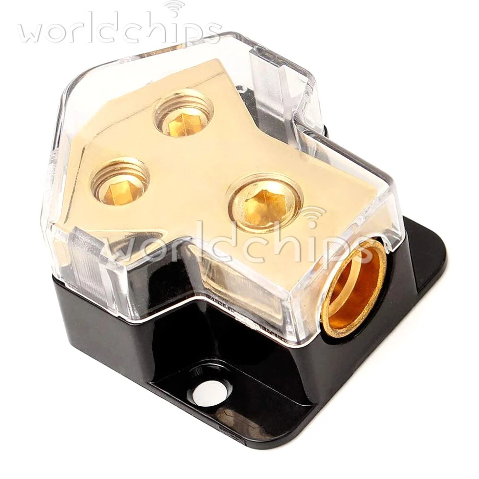 Car Audio Power Amplifier Splitter 1*0GA In 2*4GA Out 2-Way Distribution Block - Image 2 of 4