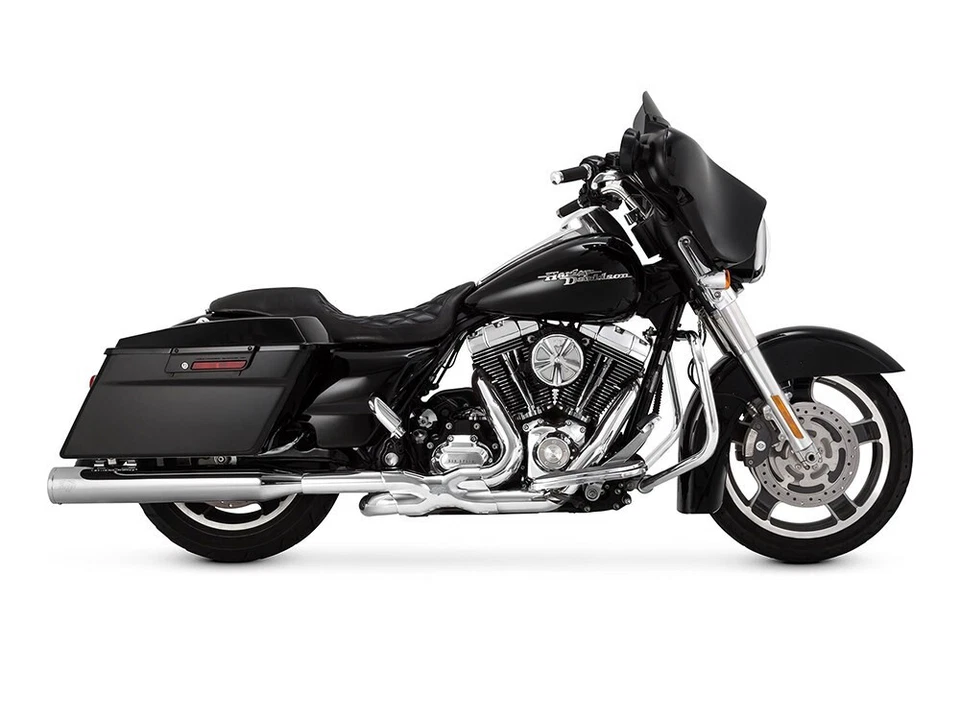 Tubo de escape doble eléctrico cromado Vance & Hines 16332 09-16 Harley Road King FLHR Foto 3 de 4