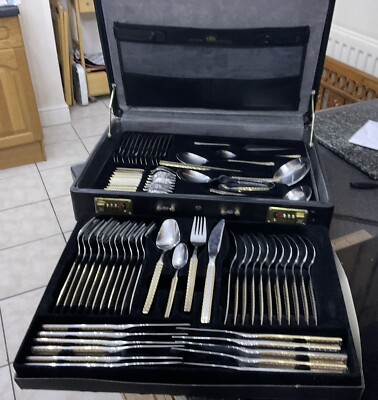 SBS Bestecke Edelstahl Solingen Cutlery Set Case Germany Knife