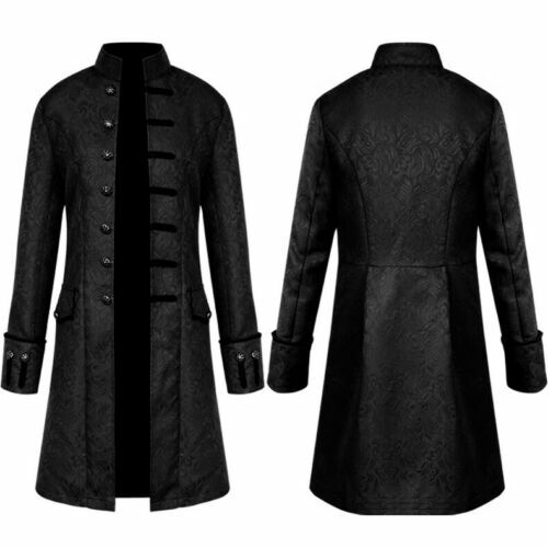 Herren Jacke Brokat Schwarz Gehrock Viktorianisch Goth Barock Steampunk XL / XXL - Bild 2 von 5