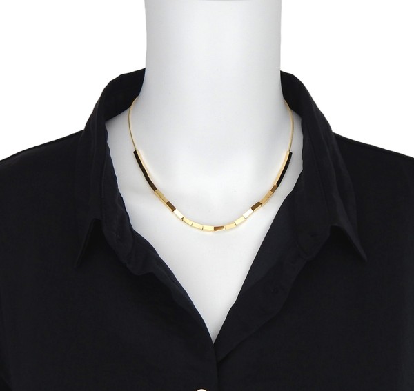 Ella Jonte Kurze Kette Gold Choker Edelstahl Halskette 40 - 46 Cm Umfang-image