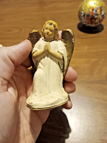 Vintage Lot of 2 Putz Composition Praying Angels Figures Nativity Germany +Extra - Picture 11 of 19