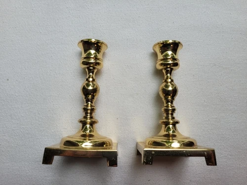 Pair Of Vintage Brass Candlestick Holders 5 1/2" High