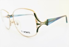 New True Vintage St. Moritz Beautiful Aqua Gold Inspiration Eyeglass Frames 55mm