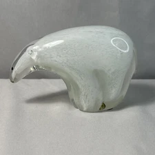 Vinci Dynasty Gallery Fused glass white Polar Bear Studio Art Glass