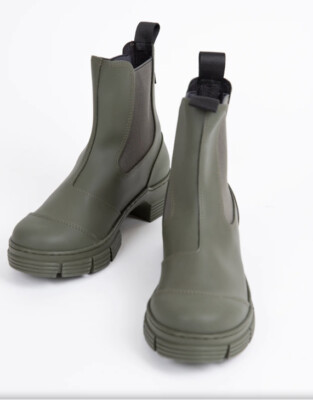 Ganni Women's Recycled Rubber City Rain Boots Kalamata Sz Ganni Women's Recycled Rubber City Rain Boots Kalamata Sz