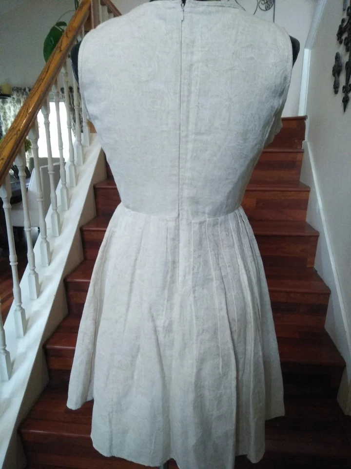 Esley женщин платье без рукавов крючком/кружево с белый лен/хлопок с подкладкой Med. - Изображение 4 из 4