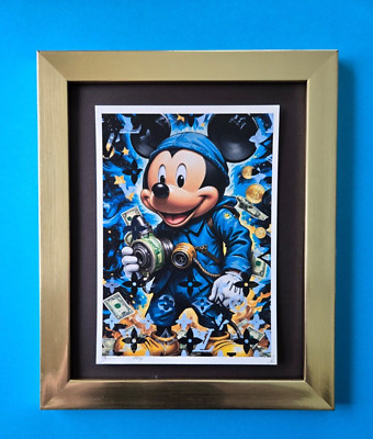 DEATH NYC Signed Original Hand Signed  Print Framed LtEd COA My Mickey Mouse LV