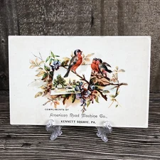 Antique American Road Machine Co. Kennett Square, PA Bird Trade Card