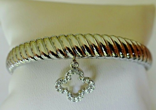 Brazalete Dije de Cristal Trébol Marie Claire en Plateado sobre Latón - Imagen 2 de 3