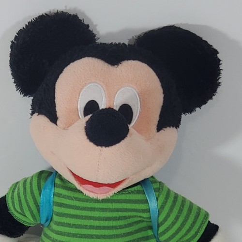 Disney Back to School Mickey Mouse Plush 13" Green Shirt Backpack Jean Shorts - Picture 2 of 8