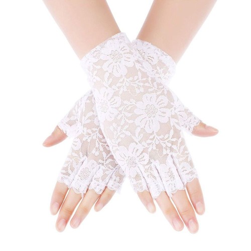 Mitten Mesh Mitten Half Finger Fishnet Gloves Lace Gloves Dance Gloves - Bild 16 von 16