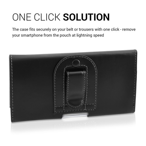 Custodia smartphone a marsupio con clip per cintura astuccio cinta in pelle PU - Foto 2 di 8