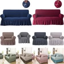 1/2/3/4 Seater Elastic Lattice Sofa Couch Covers Armchair Slipcover Protector