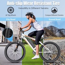 500W Electric Bike, 26in E-Bike 21-Speed Mountain Bicycle w/48V LI-Battery 20MPH
