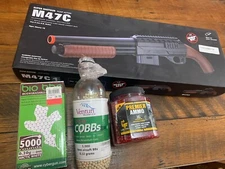 Double Eagle M47C Pump Action Super Shotgun W/ Changeable Hop Up & Loads Of Ammo