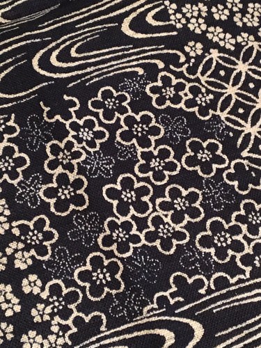 1/2 Yard Black & White Floral Geometric Panel Fabric 43" x 18 1/2" - Picture 10 of 13