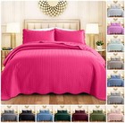 Luxury Embossed Bedspread Soft Summer Quilt Light Weight Coverlet Bedding Set Us