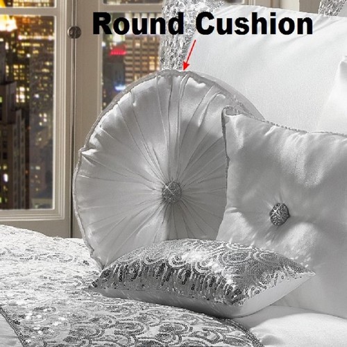 LUXURY DIAMANTE DUVET QUILT COVER BEDDING LINEN SET SPARKLE SILVER GREY CREAM - Picture 17 of 20