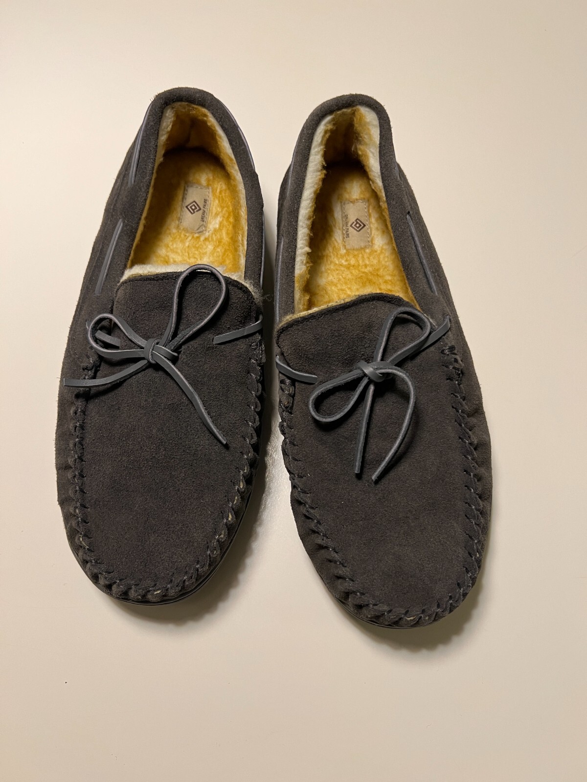 SAOLA Dream Pairs Ciabatte Uomo Taglia 14M Grigio Pelle Scamosciata Suola Gomma Mocassino NUOVE