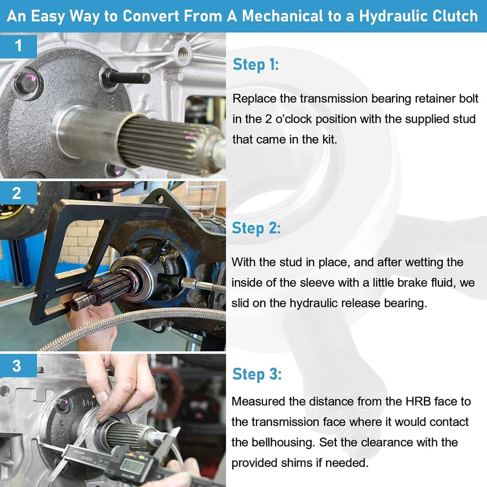 82876 T5 Transmission Hydraulic Throwout Bearing and Hose Kit for GM Borg-Warner Foto 4 de 4