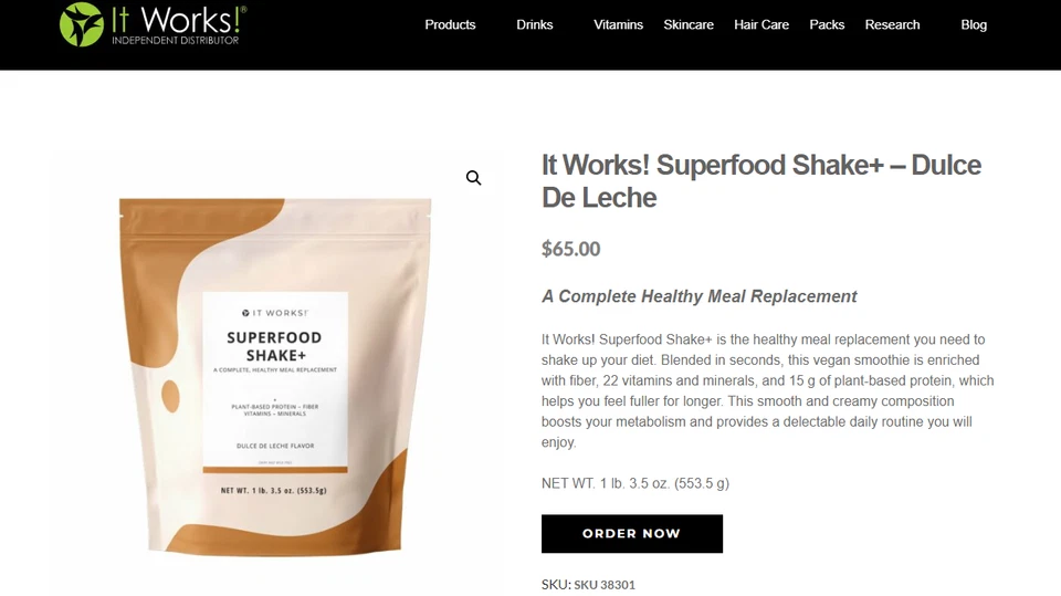 ¡BASADO EN PLANTAS! 15g PROTEÍNA VEGETAL! SUPERALIMENTO BATIDO Fibra ~ 22 Vita y Minerales. Foto 4 de 4