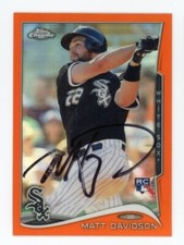 SIGNED BASEBALL CARD AUTO TOPPS CHROME 2014 REFRACTOR MATT DAVIDSON WHITE SOX RC