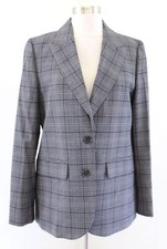 J Crew Gray Navy Blue Sommerset Blazer Jacket in Italian Wool Plaid 6 Tollegno