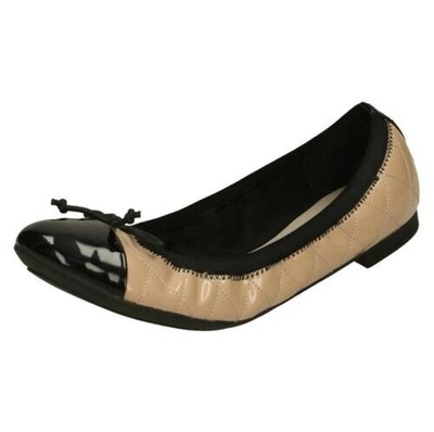Ladies Clarks Carousel Curl Elasticated Ballerina Flat