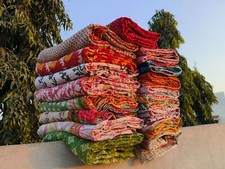 10 PC Wholesale Lot Kantha Quilt Bedspread Indian Cotton Bedding Throw Blanket