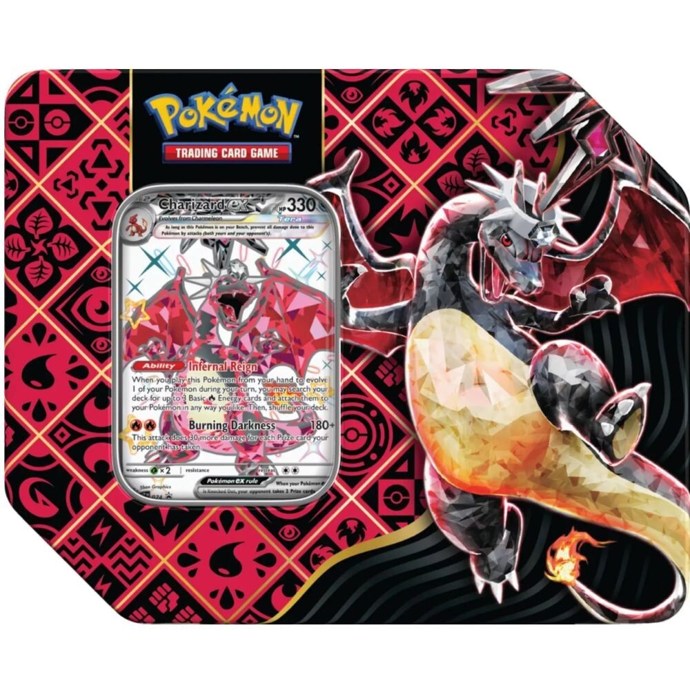 Pokemon TCG: Paldean Fates Tin - Shiny Charizard ex - New