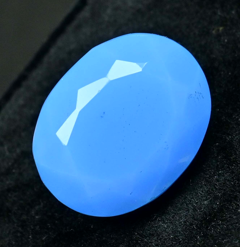 RARO Fiordaliso Naturale Opale Blu Welo 23,50 Ct Ovale Certificato Splendida Gemma - Foto 4 di 8
