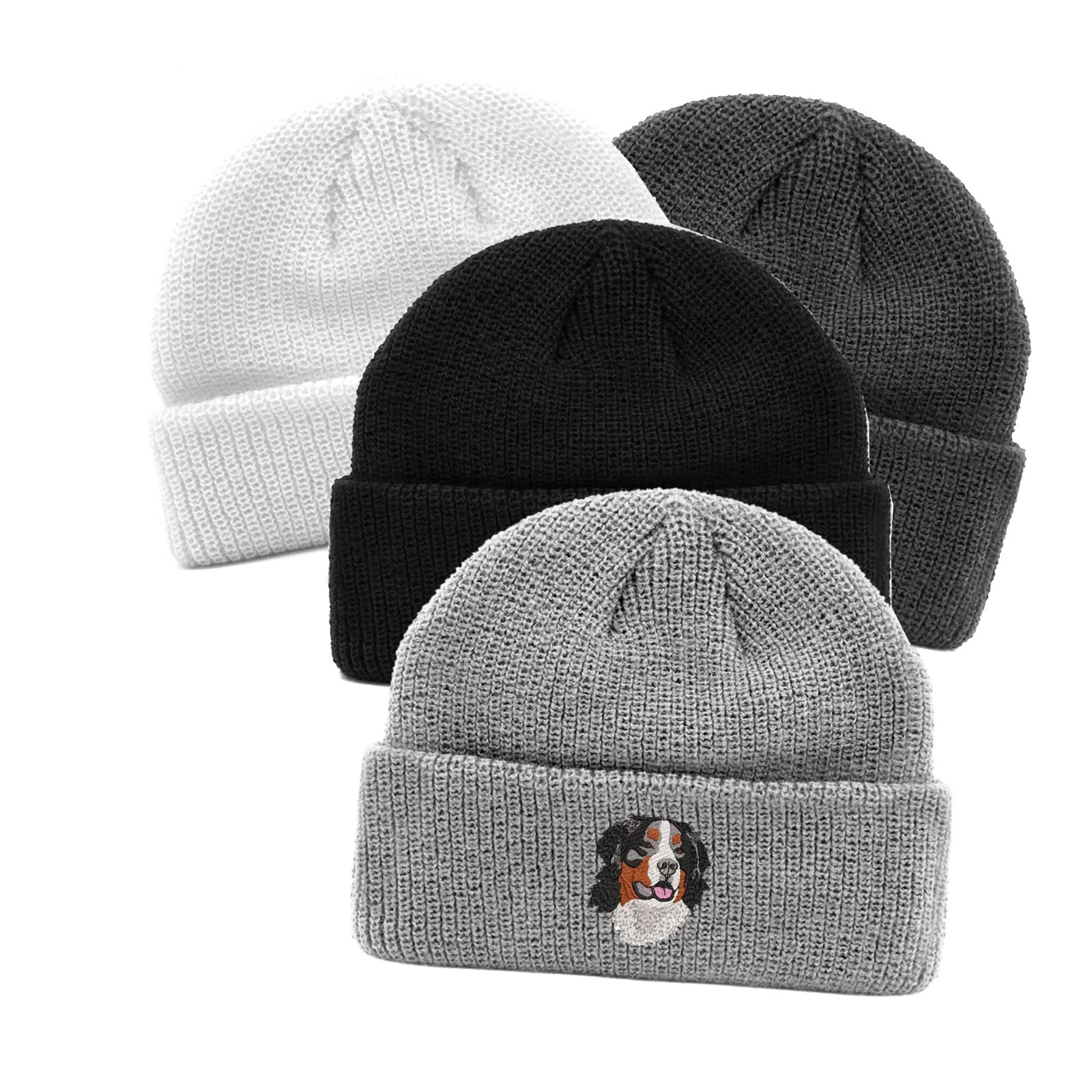 Bernese Mountain dog embroidered docker beanie hat, docker beanie hat