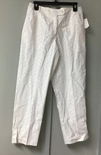 Liz Claiborne Career Pants Audra Womens Size 10 Flat Front Ivory Eyelet NEW